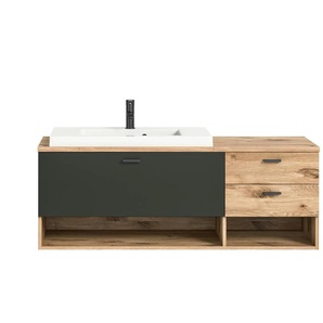 Waschtisch  inkl. Waschbecken Grabowsee ¦ holzfarben ¦ Maße (cm): B: 140 H: 50 T: 48.0