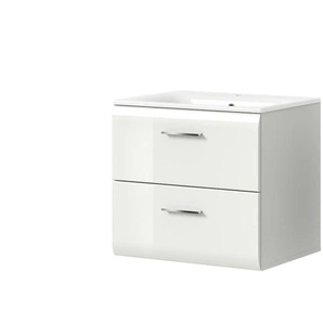 Waschtisch inkl. Waschbecken - weiß - Materialmix - 60 cm - 55 cm | Möbel Kraft