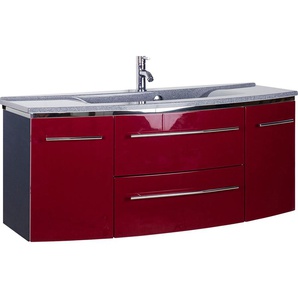Waschtisch MARLIN 3040 Waschtische Gr. Beckenfarbe: Granit Grau abgerundet, rot (rot, anthrazit) Waschtische