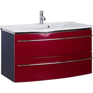 Waschtisch MARLIN 3040 Waschtische Gr. Beckenfarbe: Granit Weiß abgerundet, rot (rot, anthrazit) Waschtische Breite 92,4 cm