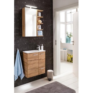 Waschtisch Matteo 50 x 60 x 25cm Braun/Eiche Navarra Dekor