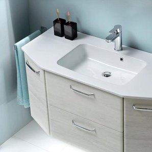 Waschtisch SAPHIR Quickset Waschplatz inkl. Keramikwaschtisch, 112 cm breit, 2 Türen Waschtische weiß (eiche weiß, eiche weiß) Waschtische