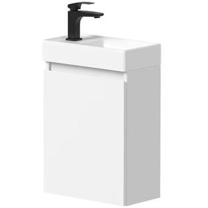 Waschtisch WELLTIME Mini Waschtische Gr. Türanschlag links Rechteck, weiß (weiß, weiß) Waschtische Breite 40cm, mit Soft-Close-Funktion, FSC zertifiziert