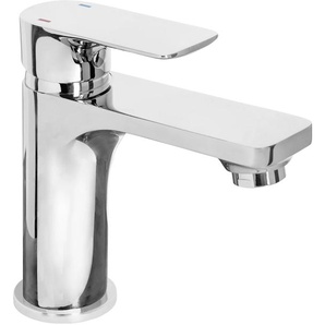 Waschtischarmatur CORNAT DESIGN Armaturen Gr. B/H/T: 6 cm x 15 cm x 16,3 cm, grau (chromfarben) Waschtischarmaturen Wasserhahn