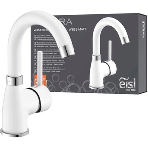 Waschtischarmatur EISL Futura Armaturen Gr. B/T: 10 cm x 13,2 cm, weiß Waschtischarmaturen Wasserhahn mit Energiesparfunktion Cold Start, Mischbatterie