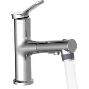 Waschtischarmatur EISL VARIABILE Armaturen silberfarben (chrom) Waschtischarmaturen herausziehbare Brause, mit Munddusche, Mischbatterie, Chrom