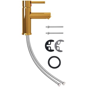 vidaXL Waschtischarmatur Golden 130x176 mm