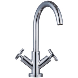 Waschtischarmatur SCHÜTTE Eliot Armaturen Gr. B/H/T: 3,3 cm x 28,5 cm x 22 cm, grau (chrom) Waschtischarmaturen mit Zugstange, Ablaufgarnitur, Mischbatterie, Chrom