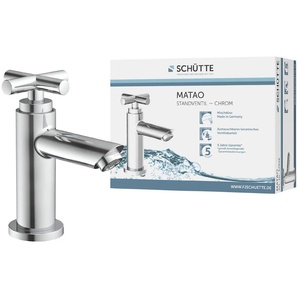 Waschtischarmatur SCHÜTTE Matao Armaturen Gr. B/H/T: 6,5 cm x 13,4 cm x 11,9 cm, grau (chrom) Waschtischarmaturen Kaltwasser, Chrom