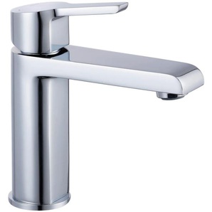 Waschtischarmatur SCHÜTTE Vita Armaturen Gr. B: 4,8 cm, grau (chrom) Waschtischarmaturen Wasserhahn mit Ablaufgarnitur, Mischbatterie Pop Up Abflussstopfen