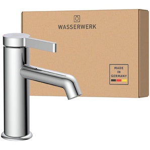 Waschtischarmatur WASSERWERK WT 11 Armaturen Gr. B/H/T: 5 cm x 16,5 cm x 16 cm, silberfarben (chrom) Waschtischarmaturen inkl. Popup, wassersparend