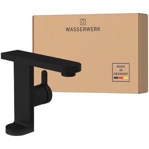 Waschtischarmatur WASSERWERK WT 15 Armaturen Gr. B/H/T: 4,5 cm x 15 cm x 16,8 cm, schwarz (schwarz matt) Waschtischarmaturen inkl. Popup, wassersparend