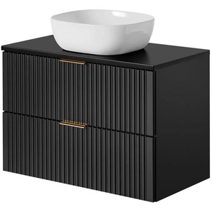 Waschtischkombination - schwarz - Materialmix - 80,6 cm - 59,2 cm - cm 46,5 | Möbel Kraft