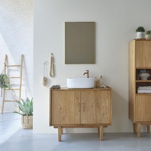 Waschtischunterschrank aus massivem Mindi 90 cm