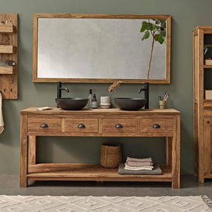Waschtischunterschrank aus massivem recyceltem Teakholz 165 cm