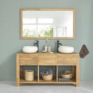 Waschtischunterschrank aus massivem Teakholz 145 cm