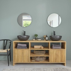 Waschtischunterschrank aus massivem Teakholz 160 cm