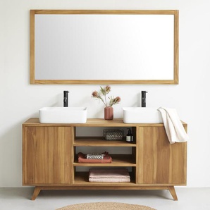 Waschtischunterschrank aus massivem Teakholz 160 cm