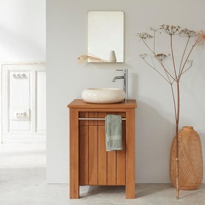 Waschtischunterschrank aus massivem Teakholz 60 cm