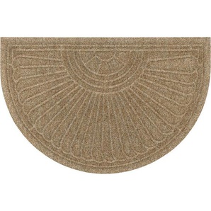 wash+dry FUßMATTE Halfmoon Taupe, Beige, Textil, Struktur, rechteckig, 55x85 cm, Oeko-Tex® Standard 100, rutschfest, Teppiche & Böden, Fuß &