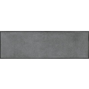 wash+dry FUßMATTE Smokey Mount, Grau, Textil, Uni, rechteckig, 35x120 cm, Oeko-Tex® Standard 100, Teppiche & Böden, Fuß & Stufenmatten, Fußmatten und