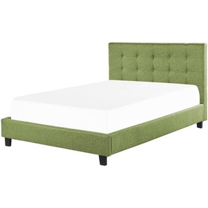Wasserbett grün, Doppelbett 140 x 200 cm, mit gepolsterten Rahmen und Knopfverzierung
