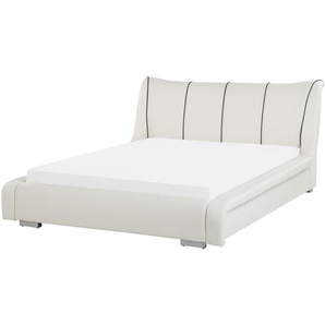 Wasserbett Weiß Leder 140 x 200 cm Schlafzimmer