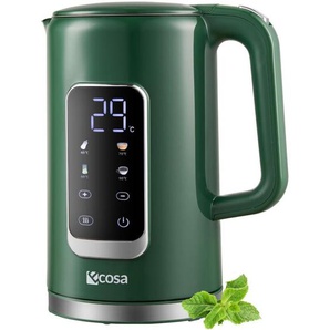 Wasserkocher Edelstahl mit Temperatureinstellung (40°C-100°C) 1,7 Liter 2200 Watt Teekocher 100% bpa frei Warmhaltefunktion led Display mit