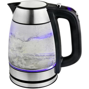 Wasserkocher, Silber, Metall, Glas, 1,7 L, 15.7x24.2 cm, automatische Abschaltung, Trockengehschutz, Überhitzungsschutz, 360°-Sockel, abgedecktes Heizelement, herausnehmbarer Filter, Signalton, Temperaturstufen individuell einstellbar, Warmhaltefunktion,