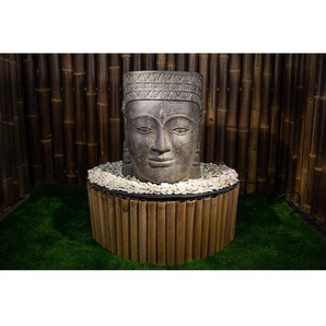 Wasserspiel Khmer-Kopf Christopherso aus Steinguss