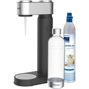 Wassersprudler PHILIPS Viva schwarz Wassersprudler & CO2-Zylinder,1L Kunststoff-Flasche