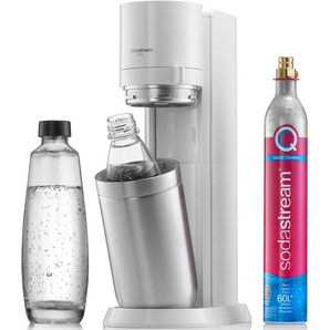Wassersprudler SODASTREAM DUO weiß Wassersprudler CO2-Zylinder, 1L Glasflasche, spülmaschinenfeste Kunststoff-Flasche