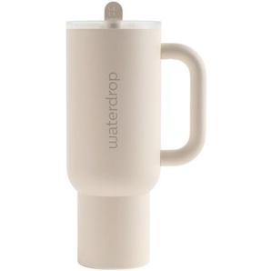 waterdrop Thermobecher, Weiß, Metall, Kunststoff, 1,1 L, doppelwandig, Tragegriff, Vakuum, 100% dicht, hält warm, kalt, Kaffee & Tee, Tassen,