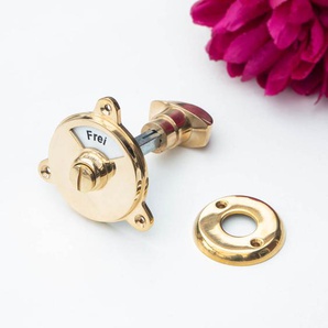 WC-Drehverschluss für Toilettentüren-mit Schild(frei/besetzt) |BB| Messing glanz