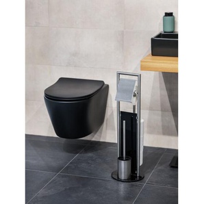 Wenko - WC-Garnitur Ravina Edelstahl matt - mit Toilettenbürste, Silber matt - silber matt