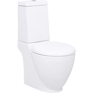 WC Keramik-Toilette Badezimmer Rund Senkrechter Abgang Weiß