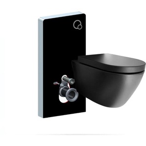 WC-Komplettpaket Bernstein 45 B-8030R Schwarz matt mit Soft-Close Sitz Sanitärmodul 805 Schwarz