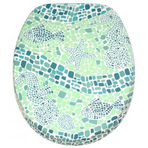 WC-Sitz mit Absenkautomatik Mosaic World Green - Premium Toilettendeckel direkt vom Hersteller