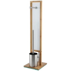 WC-Stand-Garnitur Rivalta | holzfarben | Bambus,Glas,Edelstahl | 18 cm | 70 cm | cm 20,0 |