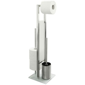 WC-Stand-Garnitur  Rivalta | silber | Glas , Metall, Metall, Glas | 18 cm | 70 cm | 20 cm |