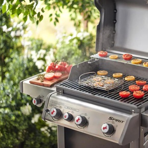 Grillguthalter WEBER Grillkorb Deluxe Backbleche Gr. Ø, silberfarben Zubehör für Grills
