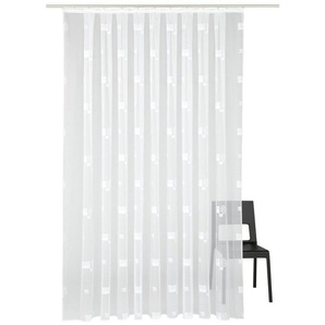 Weckbrodt Gardine Jacquardstore BL-MW, Kräuselband (1 St), halbtransparent, feste Falten, Jacquard, Allover, Motiv, Bleiband, nach Maß, Store