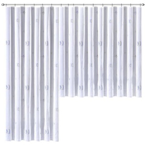 Weckbrodt Gardine Lasa, Smokband (1 St), transparent, Voile, Voile, bedruckt, Allover, halbtransparent, Bleiband, nach Maß, Store