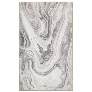 Wecon home Badematte Jani, Höhe 5 mm, Polyester, rechteckig, Marmor Design, waschbar, rutschfest, schnell trocknend, Badteppich