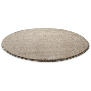 Wecon home Hochflor-Teppich Manta, rund, Höhe: 25 mm, Langflor, maschinell gewebt, robust, Wohn- & Schlafzimmer, einfarbig