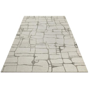 Wecon home Wollteppich Hamptons TWELVE, rechteckig, Höhe: 10 mm, Läufer, Schurwolle, Kurzflor, Wohnzimmer, elegant, geometrisch