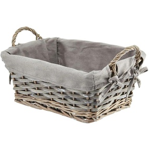 Weidenkorb mit Stoffeinsatz - grau - Weide,Polyester - 30 cm - 13 cm - cm 22,0 | Möbel Kraft
