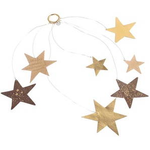 Weihnachtsanhänger Kleiner Sternenregen Good old friends Papier goldfarben, Metall, Designer Sarah Baumann, ca. 27xca. 35 cm