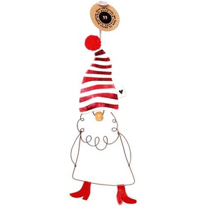Weihnachtsanhänger Wichtelmann Good old friends Draht, Pappe grau, Designer Sarah Baumann, 18.5x7 cm