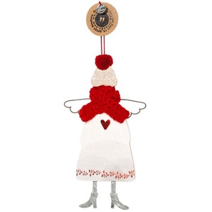 Weihnachtsanhänger Wunderengel Good old friends Draht, Pappe grau, Designer Sarah Baumann, 15.5x8 cm